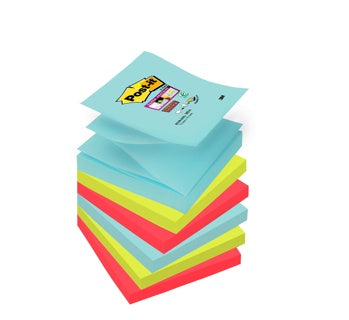 POST-IT® Haftnotizen Super Sticky Z-Notes R330-6SS-COS 6 Blöcke à 90 Blatt 76 x 76 mm sortiert