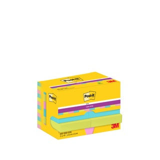 POST-IT® Haftnotizen Super Sticky 622-12SS-COS 12 Blöcke à 90 Blatt 48 x 48 mm farbig sortiert