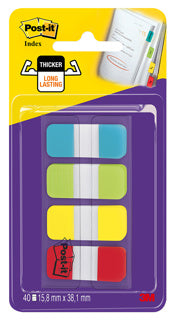 POST-IT® Index Strong 676-ALYR 4 x 10 Blatt 16 x 38 mm farbig sortiert