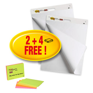 POST-IT® Flipchartblock Super Sticky Meeting Chart 559X2 inkl. 4 ST Meeting Notes 30 BL glatt weiß
