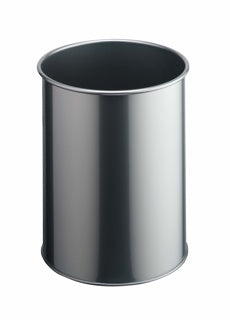 DURABLE Papierkorb 3301 15 Liter aus Metall Ø 26 x 31.5 cm silber