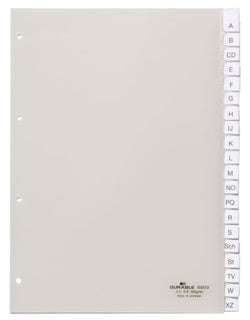 DURABLE Register 6800 A4 20-teilig blanko mit Deckblatt PP 13 µm transparent