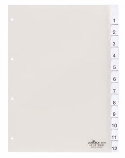 DURABLE Register 6810 A4 12-teilig blanko mit Deckblatt PP 13 µm transparent