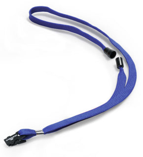 DURABLE Textilband 8119 10 Stück mit Kunststoffclip und Sicherheitsverschluss 1 cm x 44 cm blau
