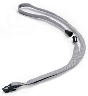 DURABLE Textilband 8119 10 Stück mit Kunststoffclip und Sicherheitsverschluss 1 cm x 44 cm grau
