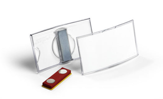 DURABLE Namensschild 8123 KONVEX 25 Stück mit Magnet 40 x 75 mm transparent