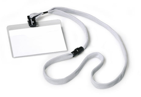 DURABLE Namensschild 8139 10 Stück mit Textilband 60 x 90 mm grau