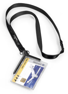 DURABLE Ausweishalter 8207 DE LUXE 10 Stück mit Textilband für 1 Karte 54 x 87 mm transparent