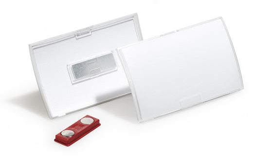 DURABLE Namensschild 8212 CLICK FOLD 10 Stück mit Magnet 40 x 75 mm transparent
