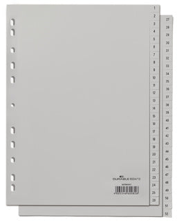 DURABLE Register 6504 A4 52-teilig 1-26 + 27-52 PP 12 µm grau