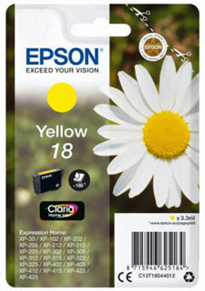 EPSON Tintenpatrone T18044012 Nr. 18 yellow
