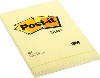 POST-IT® Haftnotizen 659 100 Blatt 102 x 152 mm gelb