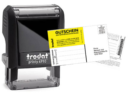 TRODAT Stempel Printy 4910 25 x 8 mm 3-zeilig mit Gutschein