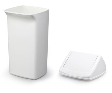 DURABLE Abfalleimer 1809798 DURABIN FLIP® 40 Liter mit abnehmbarem Schwingdeckel aus Kunststoff weiß