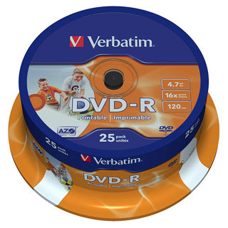 VERBATIM DVD-R 25 Stück auf einer Spindel 4.7 GB 16-fach
