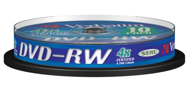 VERBATIM DVD-RW 10 Stück auf einer Spindel 4.7 GB 4-fach