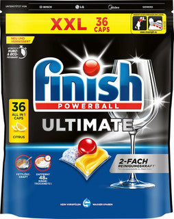 FINISH Geschirrspültabs Ultimate All in 1 Caps Citrus XXL Powerball-Tabs 36 Stück