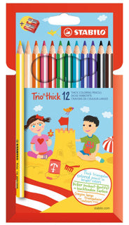 STABILO Buntstifte 203 Trio dick 12 Stück mehrere Farben