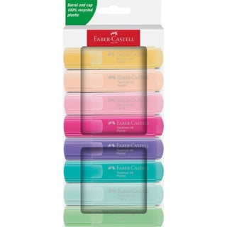 FABER-CASTELL Textmarker 254658 8 Stück mit Keilspitze 1-5 mm pastell sortiert