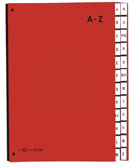 PAGNA Pultordner 24249 A4 24 Fächer A-Z rot