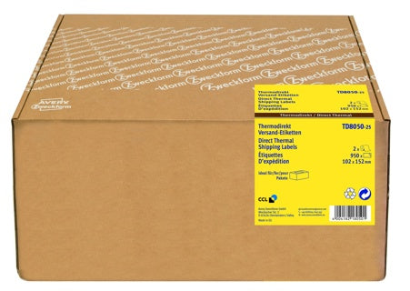 AVERY ZWECKFORM Thermodirektetiketten TD8050-25 2 Rollen/950 Stück permanent 102 x 152 mm weiß