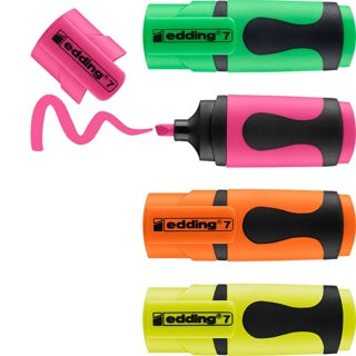 EDDING Textmarker 7 mini 4 Stück im Etui farbig sortiert