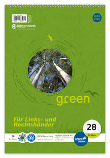 URSUS GREEN Spiralblock A4 80 Blatt kariert 5mm