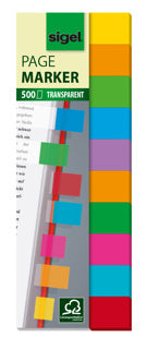 SIGEL Index HN684 Streifen 10x 50 Blatt 44 x 12.5 mm farbig sortiert