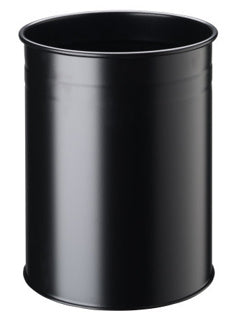 DURABLE Papierkorb 3304 15 Liter mit Dekorring aus Metall Ø 26 x 31.5 cm schwarz