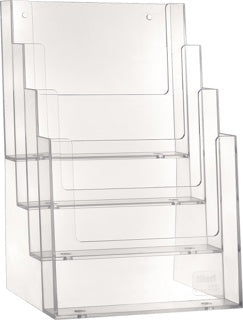 HELIT Tischprospekthalter 4 Taschen DIN A5 transparent