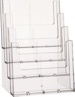 HELIT Tischprospekthalter 4 Taschen DIN A4 transparent