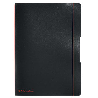 HERLITZ Notizbuch DIN A4 2x40 Blatt liniert und kariert schwarz