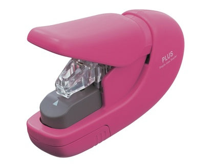 PLUS Hefter Japan klammerlos 5 Blatt pink