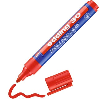 EDDING Brillant-Papiermarker 30 mit Rundspitze 1.5 - 3 mm rot