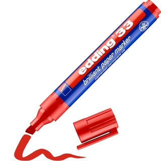 EDDING Brillant-Papiermarker 33 mit Keilspitze permanent 1-5 mm rot
