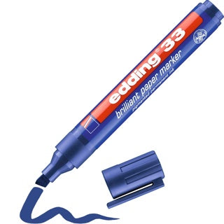 EDDING Brillant-Papiermarker 33 mit Keilspitze permanent 1-5 mm blau