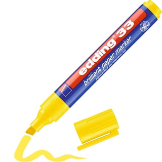 EDDING Brillant-Papiermarker 33 mit Keilspitze permanent 1-5 mm gelb