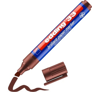 EDDING Brillant-Papiermarker 33 mit Keilspitze permanent 1-5 mm braun