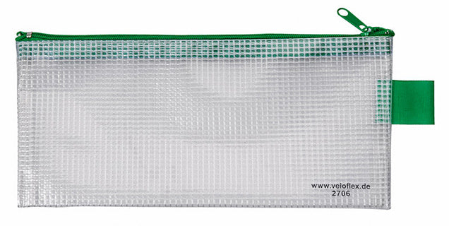 VELOFLEX Reißverschlusstasche 20x10cm transparent