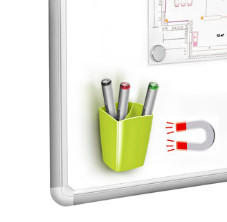 CEP Stifteköcher mit 2 Fächern magnetisch grün