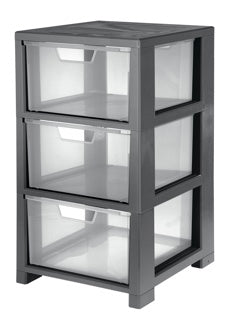 CEP Schubladenbox mit 3 Schubladen transparent