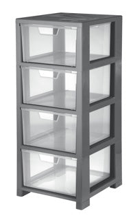 CEP Schubladenbox mit 4 Schubladen transparent