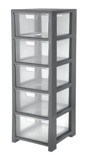 CEP Schubladenbox mit 5 Schubladen transparent
