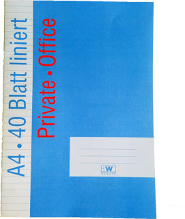 OFFICE Heft DIN A4 40 Blatt 80g/m² liniert