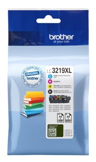 BROTHER Tintenpatrone LC-3219XL 4 Stück 3.000 Seiten/1.500 Seiten schwarz/cyan/magenta/gelb