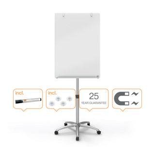 NOBO Glasflipchart Diamond 70 x 100 cm silber