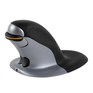 FELLOWES Vertikalmaus Penguin kabellos M schwarz/silber