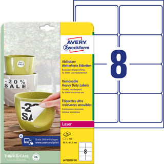 AVERY ZWECKFORM Wetterfeste Etiketten L4715REV-20 160 Stück permanent 99.1 x 67.7 mm weiß