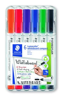 STAEDTLER Whiteboardmarker Lumocolor® whiteboard compact 341 6 Stück 1-2 mm farbig sortiert