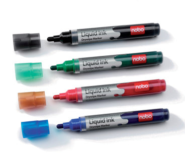 NOBO Boardmarker Liquid Ink 4 Stück Rundspitze 3mm farbig sortiert